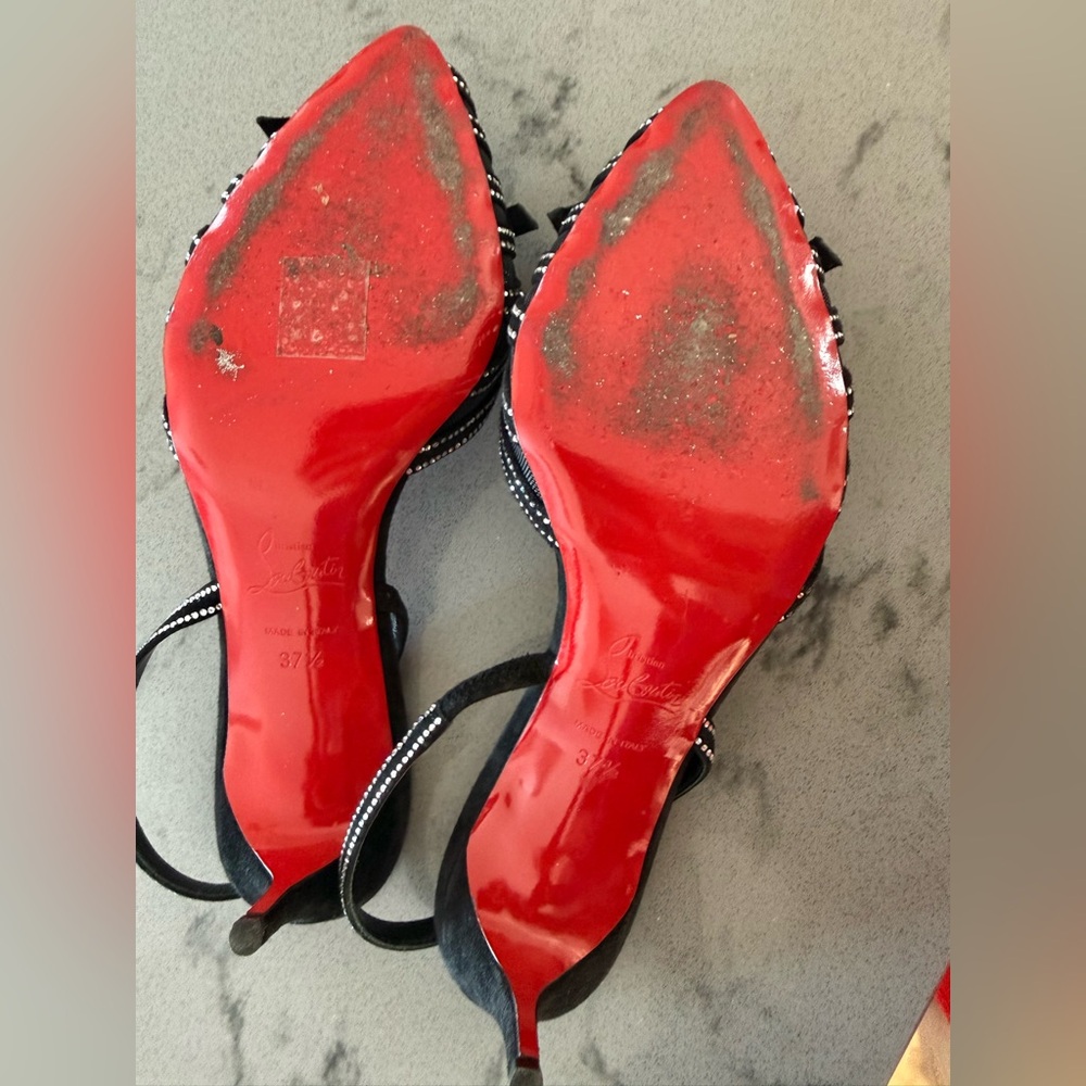 Christian Louboutin Araborda 70 crystal-embellished sling back sandals - Picture 4 of 6